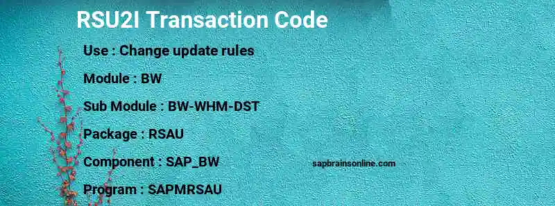 SAP RSU2I transaction code