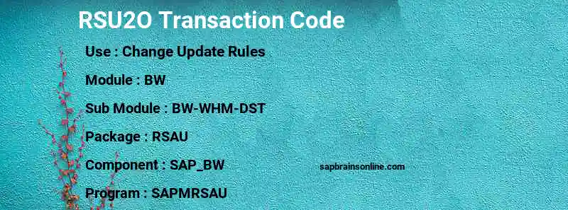 SAP RSU2O transaction code