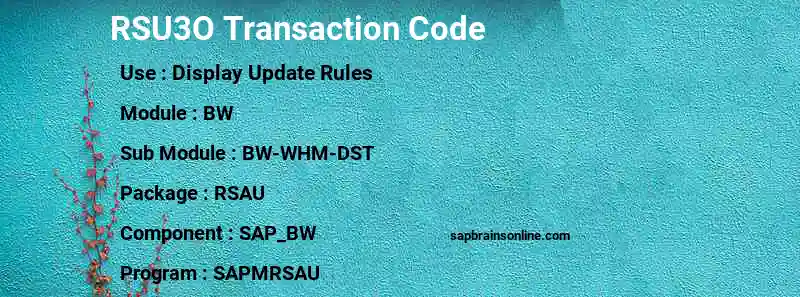SAP RSU3O transaction code