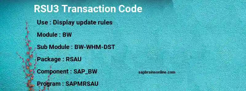 SAP RSU3 transaction code