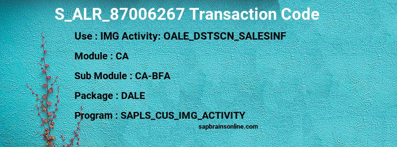 SAP S_ALR_87006267 transaction code