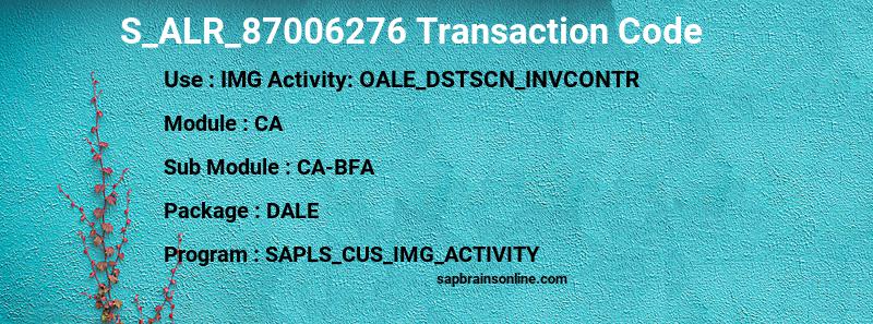 SAP S_ALR_87006276 transaction code