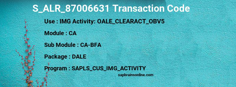SAP S_ALR_87006631 transaction code