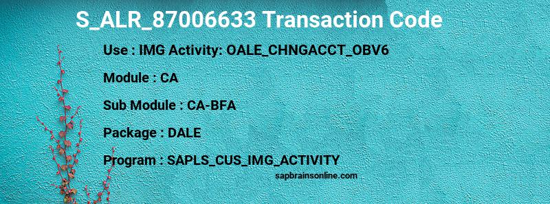 SAP S_ALR_87006633 transaction code
