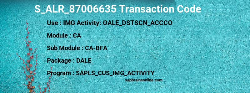 SAP S_ALR_87006635 transaction code