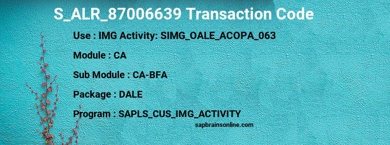 SAP S_ALR_87006639 transaction code