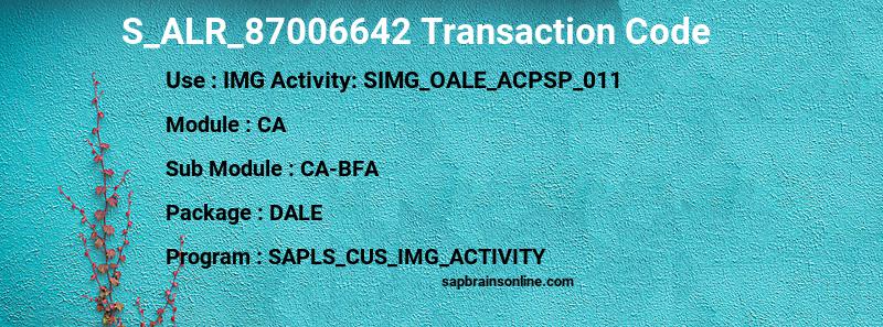SAP S_ALR_87006642 transaction code