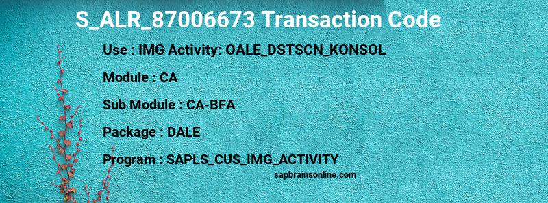 SAP S_ALR_87006673 transaction code