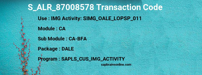 SAP S_ALR_87008578 transaction code