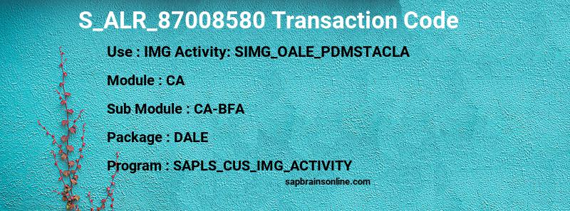 SAP S_ALR_87008580 transaction code
