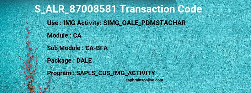 SAP S_ALR_87008581 transaction code