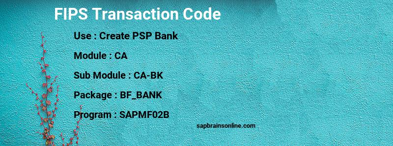 SAP FIPS transaction code