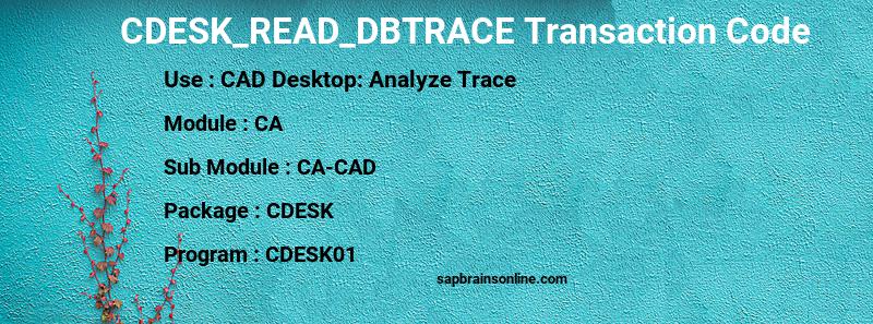 SAP CDESK_READ_DBTRACE transaction code
