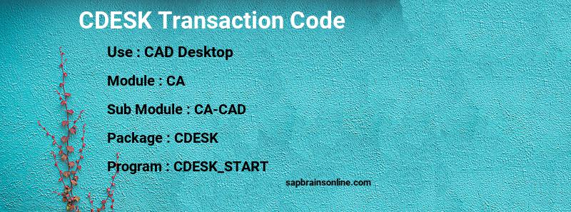 SAP CDESK transaction code