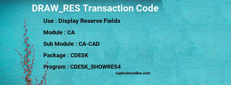 SAP DRAW_RES transaction code