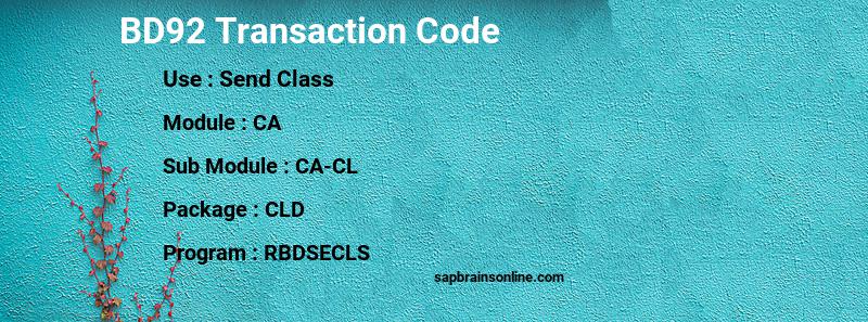 SAP BD92 transaction code
