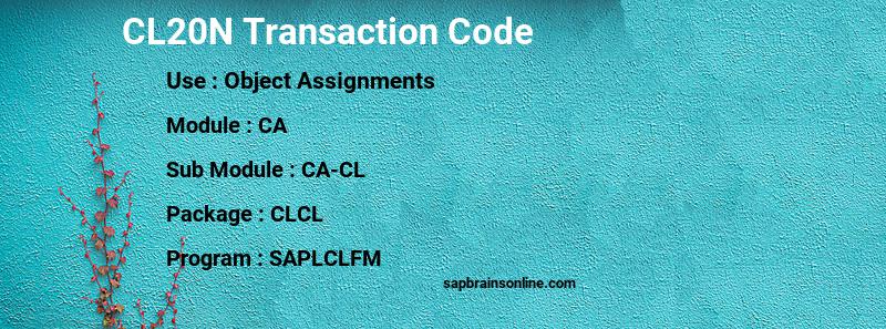 SAP CL20N transaction code