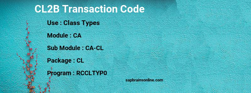 SAP CL2B transaction code