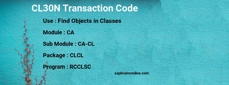 SAP CL30N transaction code