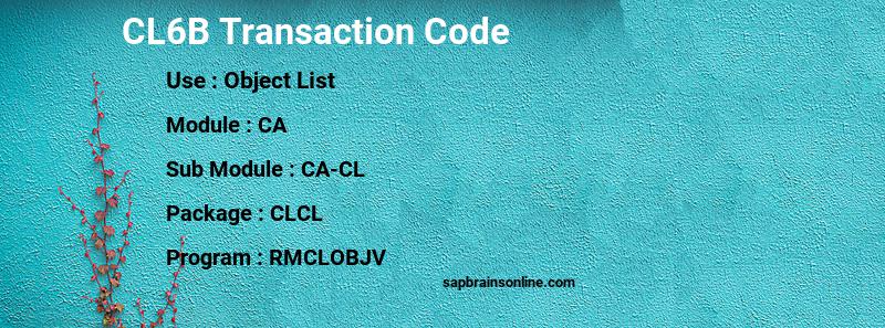 SAP CL6B transaction code
