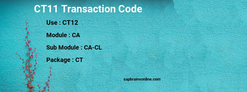 SAP CT11 transaction code