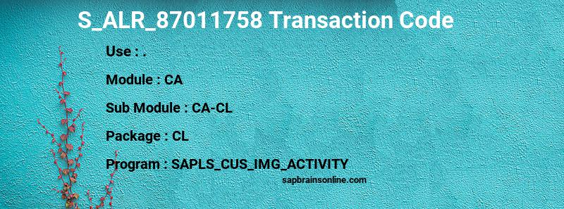 SAP S_ALR_87011758 transaction code