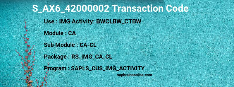 SAP S_AX6_42000002 transaction code