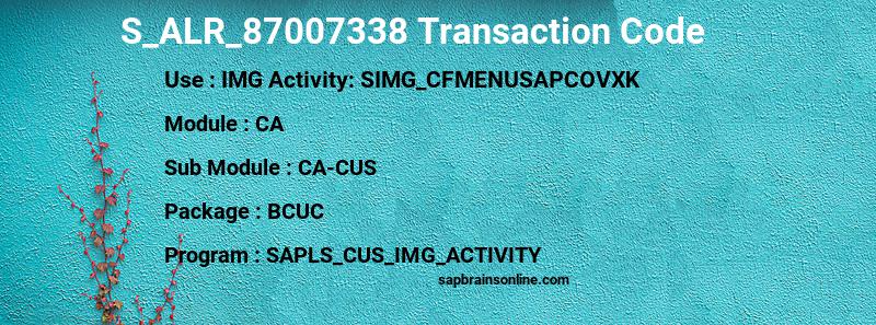SAP S_ALR_87007338 transaction code