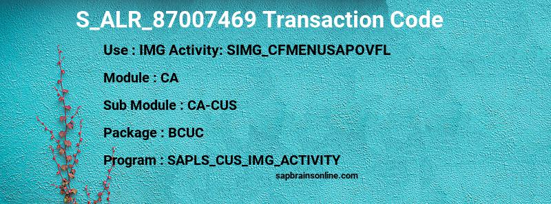 SAP S_ALR_87007469 transaction code