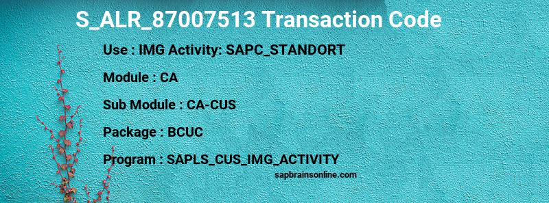 SAP S_ALR_87007513 transaction code