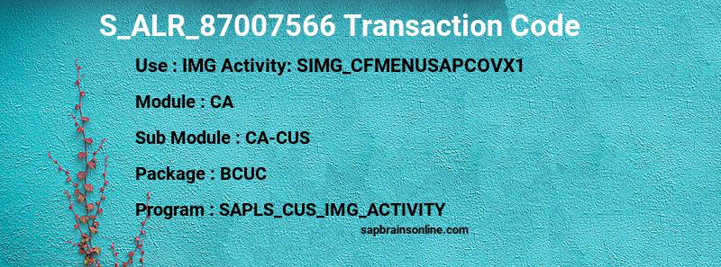 SAP S_ALR_87007566 transaction code
