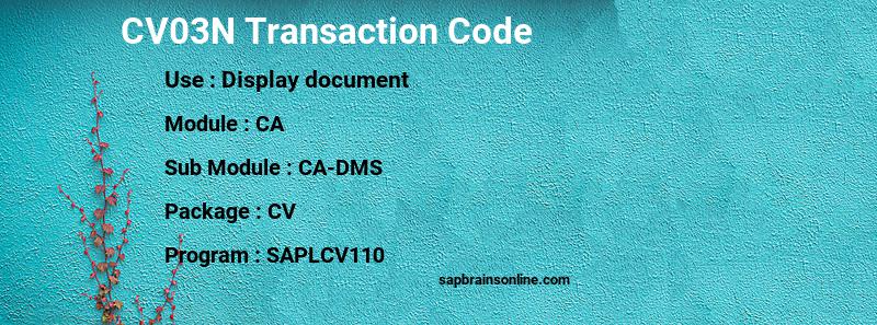 SAP CV03N transaction code