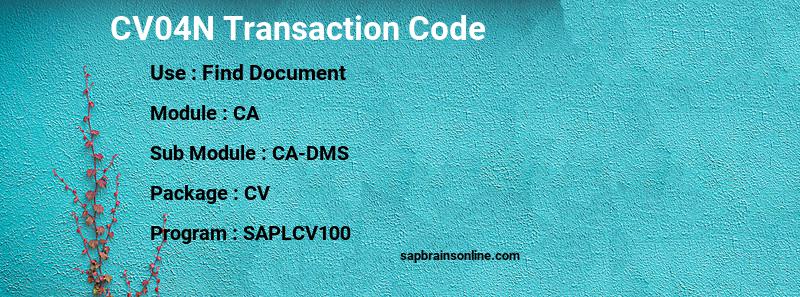 SAP CV04N transaction code