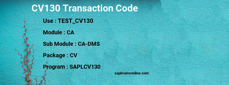 SAP CV130 transaction code