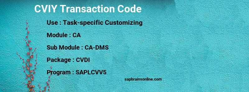 SAP CVIY transaction code