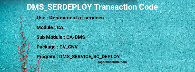 SAP DMS_SERDEPLOY transaction code