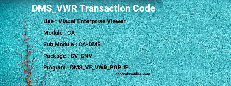 SAP DMS_VWR transaction code