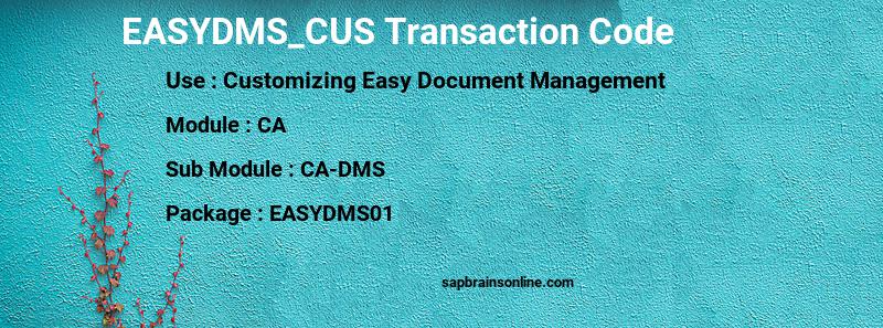 SAP EASYDMS_CUS transaction code