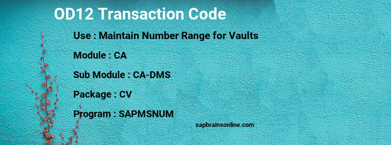 SAP OD12 transaction code