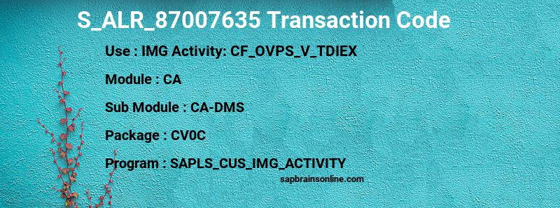 SAP S_ALR_87007635 transaction code
