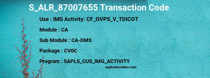 SAP S_ALR_87007655 transaction code