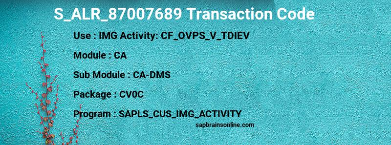 SAP S_ALR_87007689 transaction code