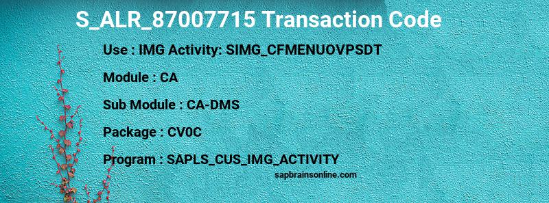 SAP S_ALR_87007715 transaction code