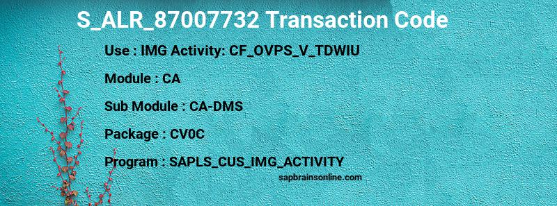 SAP S_ALR_87007732 transaction code