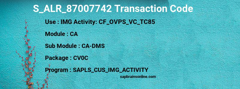 SAP S_ALR_87007742 transaction code