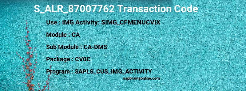 SAP S_ALR_87007762 transaction code
