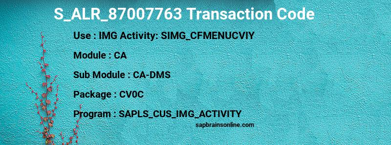SAP S_ALR_87007763 transaction code