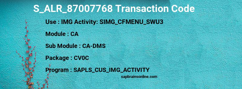 SAP S_ALR_87007768 transaction code