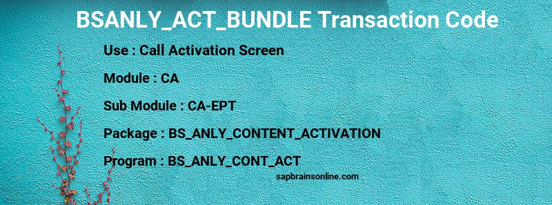 SAP BSANLY_ACT_BUNDLE transaction code