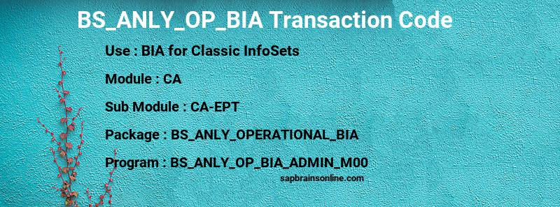 SAP BS_ANLY_OP_BIA transaction code